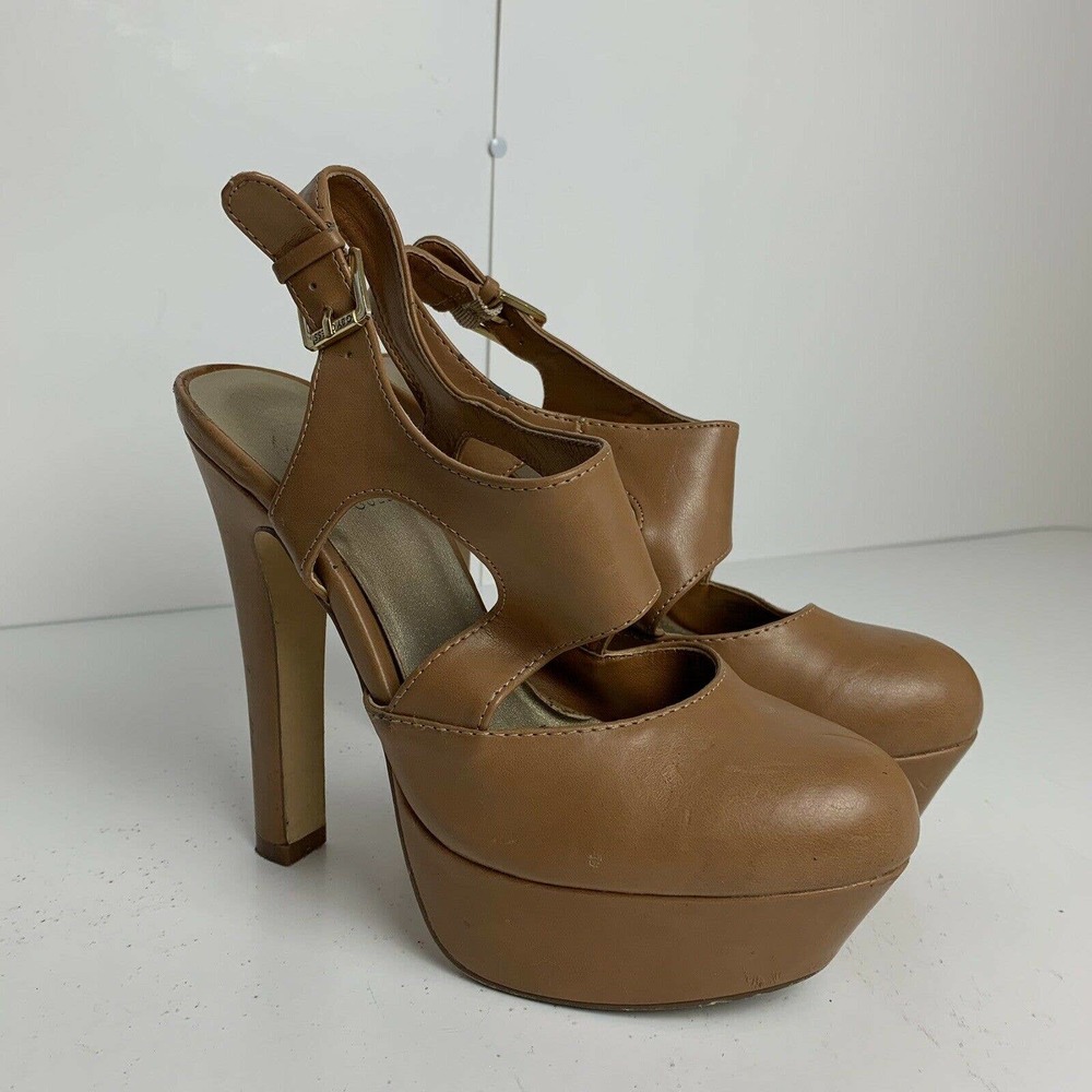G By Guess Chunky Vintage Heels Leather